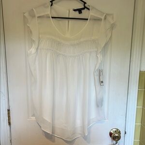 NWT- Zac & Rachel White Sheer Blouse